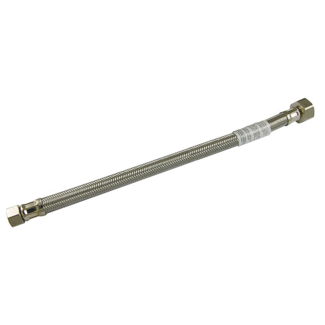 PlumbMaster Approved S381248 3/8" Compression x 1/2" IPS x 48" L Chrome Plated Stainless Steel Water Connector