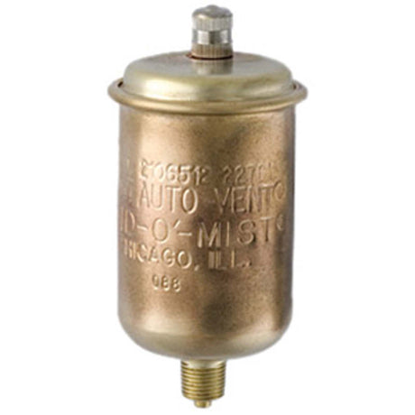 1/8" IP Male Auto-Vents No. 67 Brass Straight Vertical Mount Automatic Air Vent Bright Brass