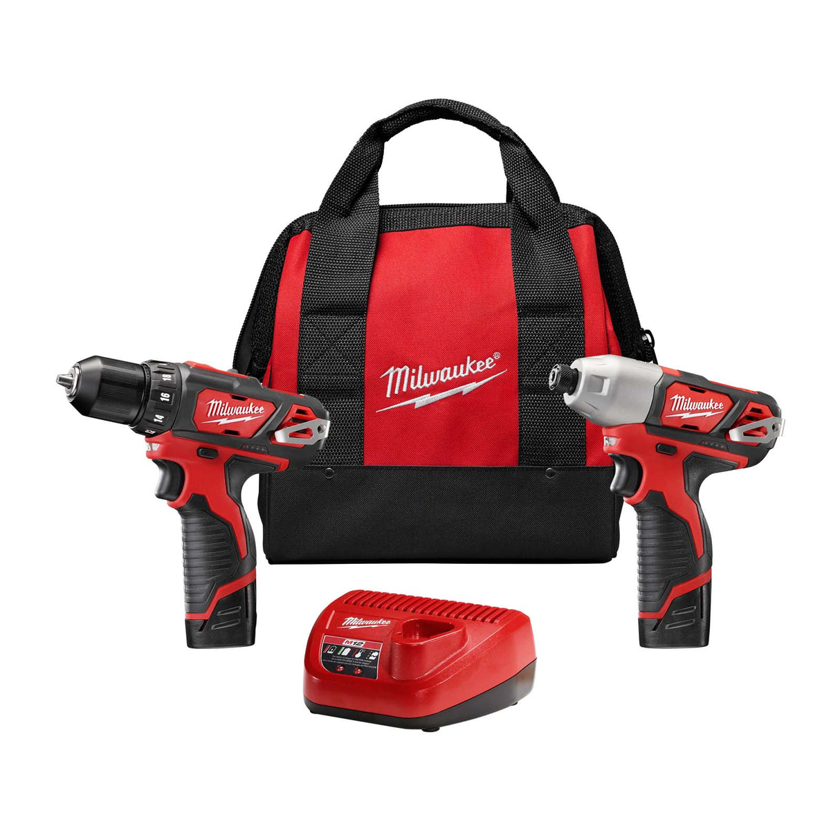 Milwaukee M12 2494-22 Cordless 2-Tool Combo Kit with M12 3/8" Drill/Driver, M12 1/4" Hex Impact Driver