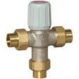 Resideo AM102-US-1LF/U 1" Union Sweat Mixing Valve Brass (Lead Free) Nickel Plated Teflon-Coated