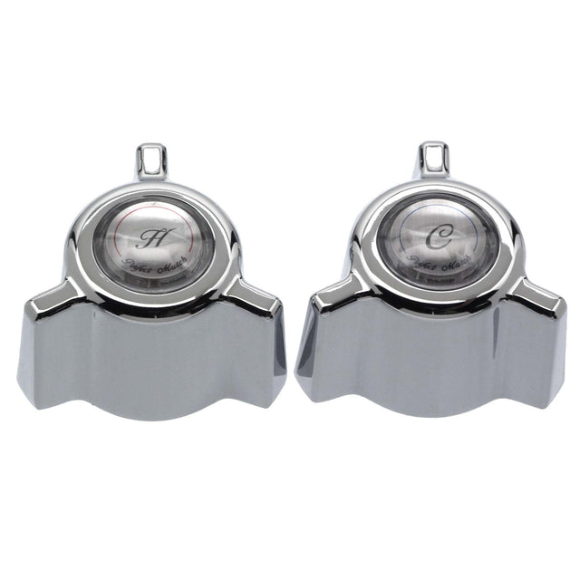 PlumbMaster Approved 20330 EL-22H Chrome Plated Cast Broach Style Hot and Cold Handle Pak (Pair, OEM) for Eljer Kitchen, Lavatory, Tub and Shower