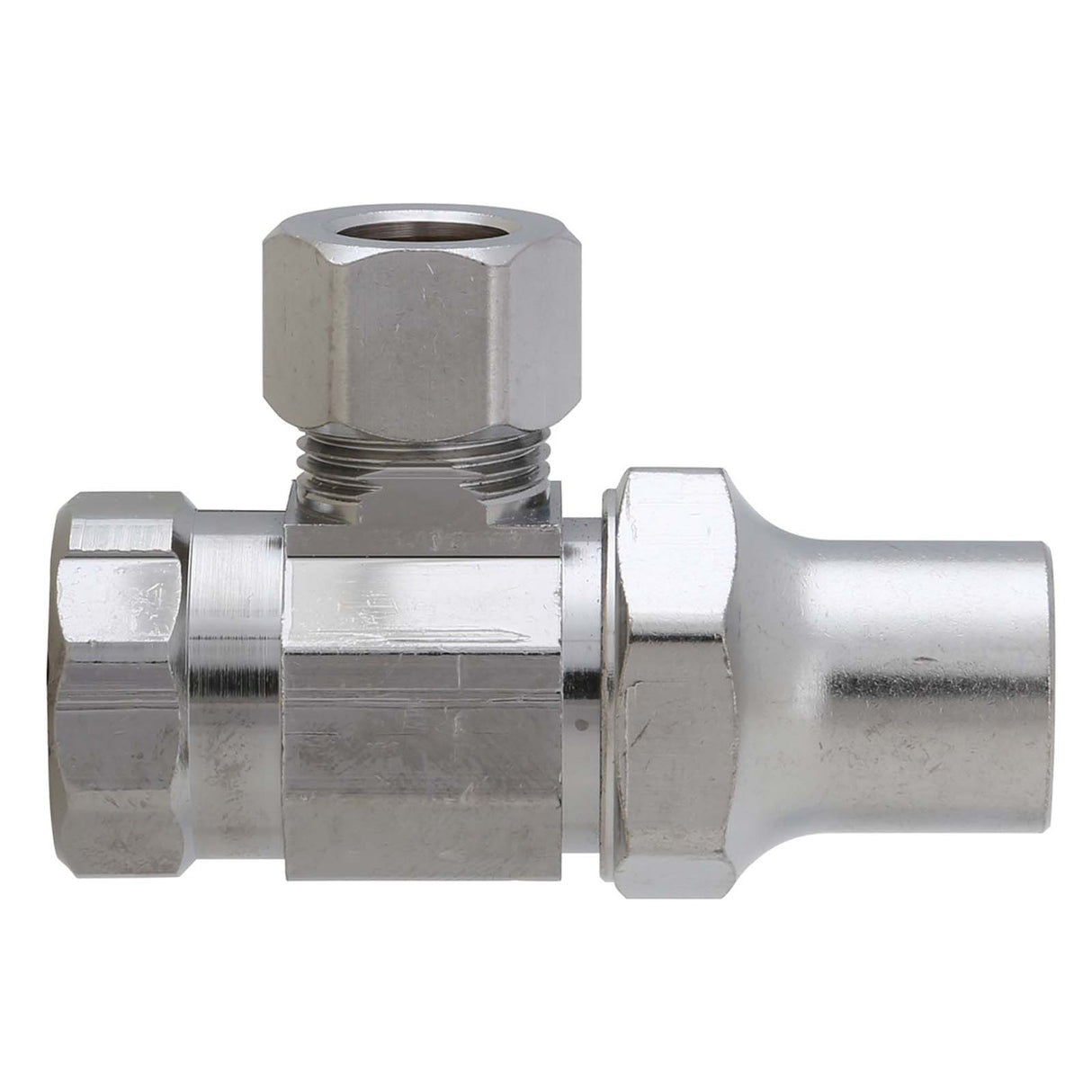 BrassCraft SR15X C 3/8" FIP x 3/8" OD Compression Chrome Plated Brass (Lead Free) Encore Multi-Turn Angle Stop