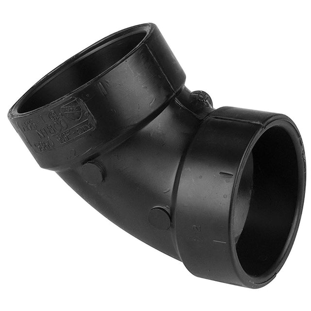 NIBCO I440300 1-1/2" Hub DWV 60° Elbow ABS Black