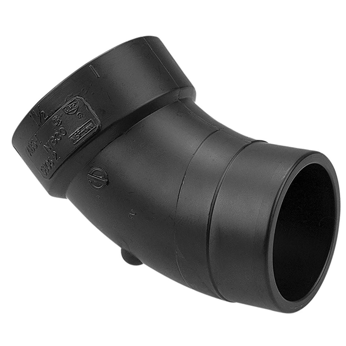 NIBCO I044050 1-1/2 x 1-1/2" Spigot x Hub DWV Street 45° Elbow ABS Black
