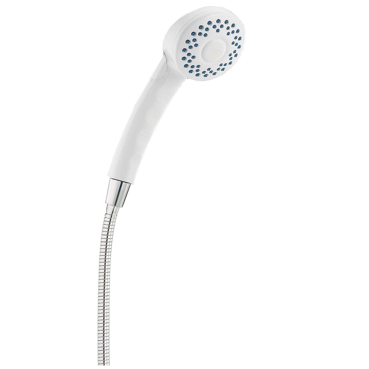 White Plastic Hand Shower without Push-Button, 2.5 GPM