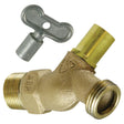 351LKLF 3/4" x 3/4" MIP x Hose Arrowhead Loose Key No-Kink Hose Bibb Red Brass Alloy Rubber-Coated Handle
