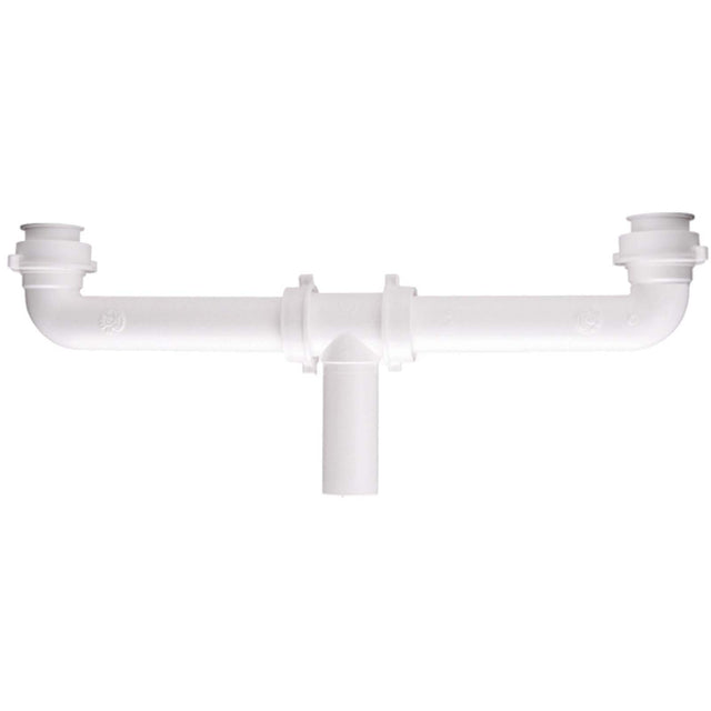 Keeney 222W 1-1/2 x 16" Polypropylene Plastic Center Outlet Continuous Waste White