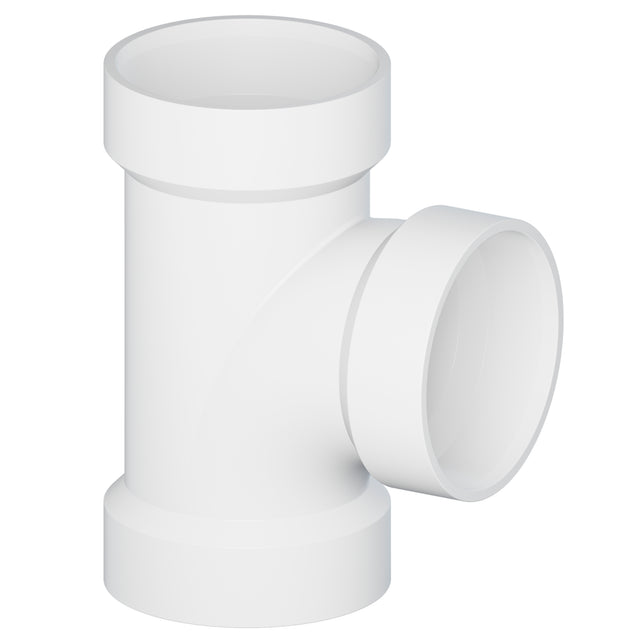 1-1/2" Hub PVC SCH 40 Straight Sanitary Tee White