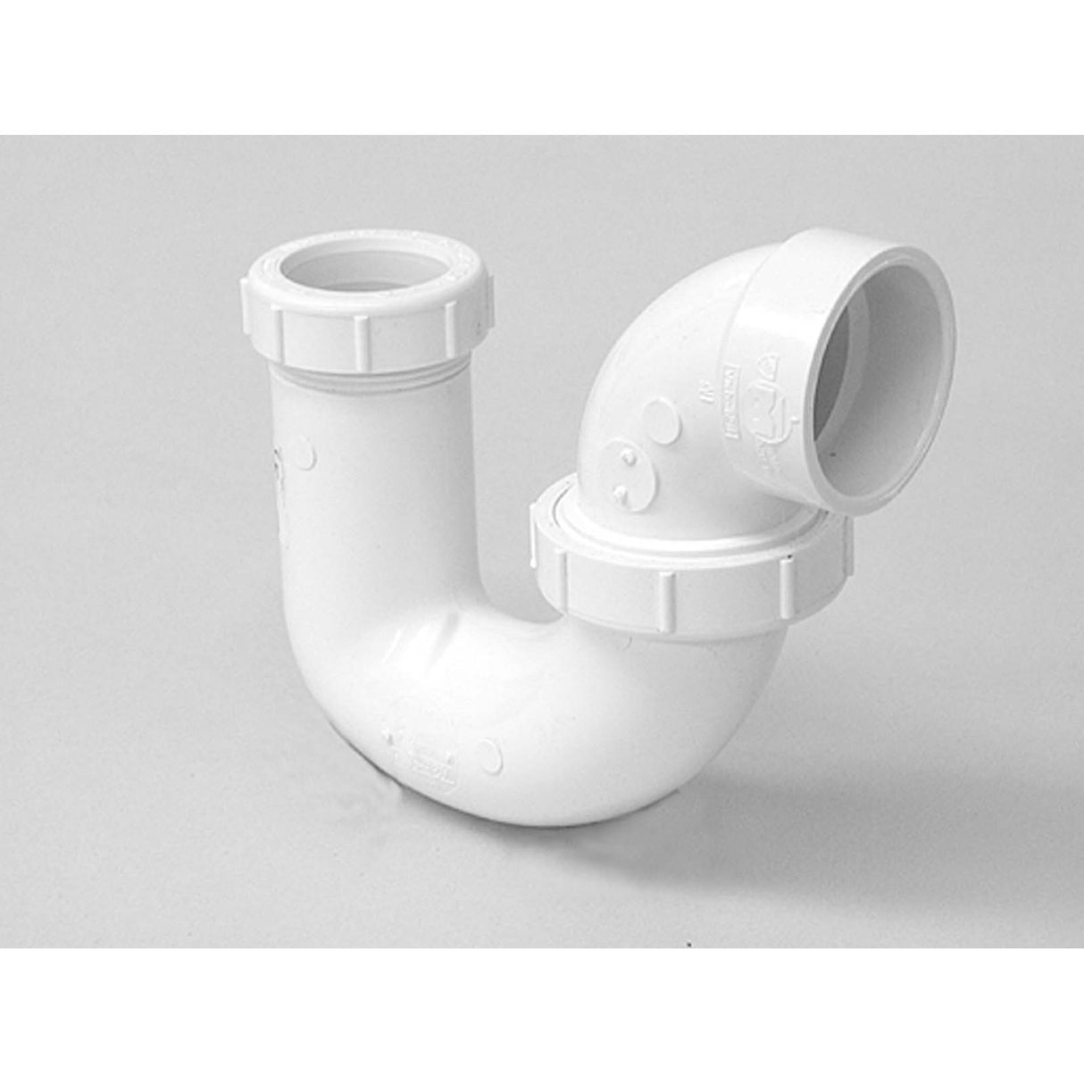 1-1/2" x 1-1/2" or 1-1/4" Hub x Slip-Joint PVC L.A. Pattern P-Trap with Union, White