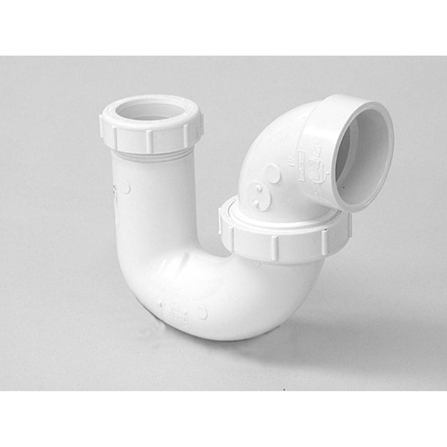 1-1/2" x 1-1/2" or 1-1/4" Hub x Slip-Joint PVC L.A. Pattern P-Trap with Union, White