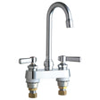 Chicago Faucets 895-ABCP Brass Deck Mount 4" Centerset Hot and Cold Water Sink Faucet, 2.2 gpm, Chrome
