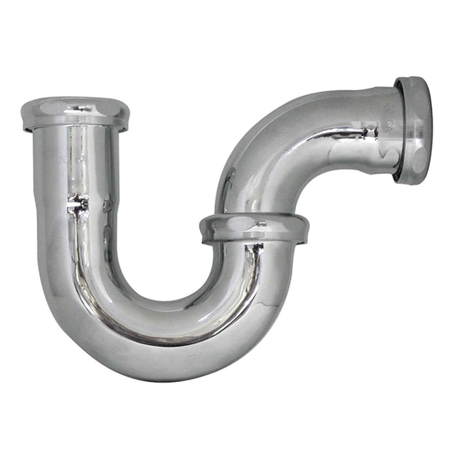 PlumbMaster Approved 54915 1-1/2" 17 Gauge Brass Repair Trap without Cleanout Plug Chrome Plated