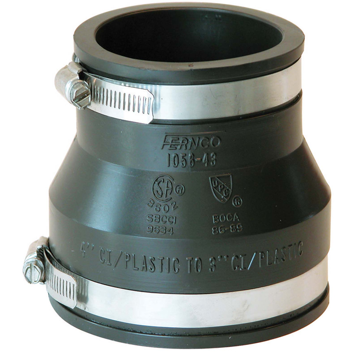 1056-43 Fernco Flexible Couplings 4" x 3" Pipe Size