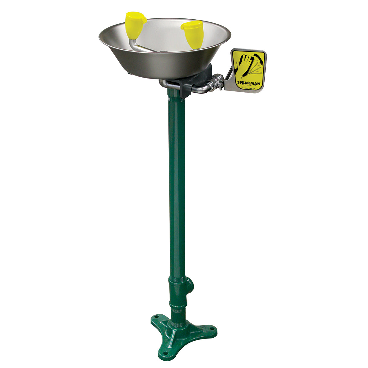 Traditional Series SE-491 Eye And Face Wash Stainless Steel Bowl Pedestal Mount System