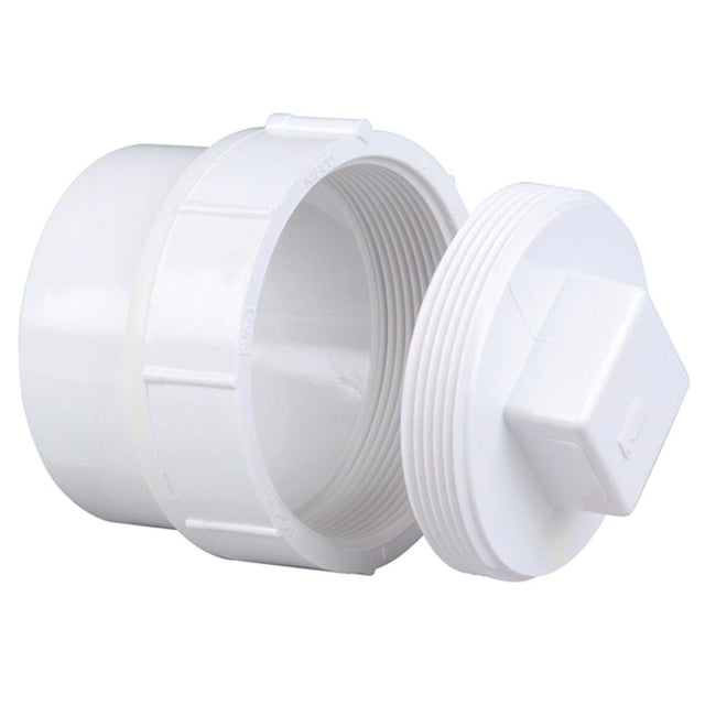 NIBCO K169100 1-1/2" SPG x 1-1/2" FPT PVC DWV Cleanout Adapter with Plug