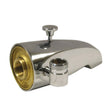 PlumbMaster Approved 26996 Cast Brass Bath Spout with 1/2" MIP Hose (Retail), Chrome Plated