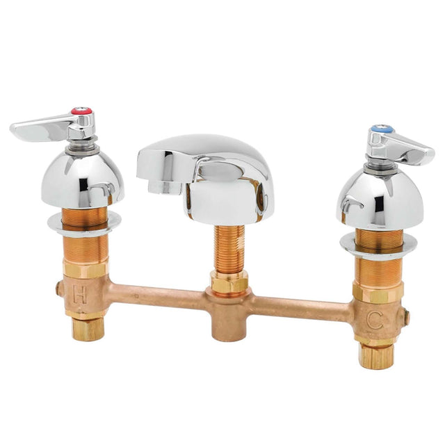 Deck Mounted Widespread Concealed Body Lavatory Faucet with 8" Centers, Lever Handles