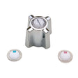 PlumbMaster Approved 97622 Hot/Cold Button Cross Handle Assembly Diverter (Pair) For 102 & 109 Starflo Series Bath Fixture