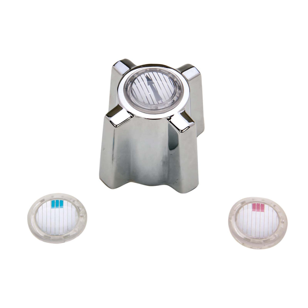 PlumbMaster Approved 97622 Hot/Cold Button Cross Handle Assembly Diverter (Pair) For 102 & 109 Starflo Series Bath Fixture