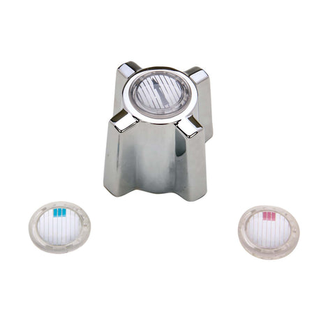 PlumbMaster Approved 97622 Hot/Cold Button Cross Handle Assembly Diverter (Pair) For 102 & 109 Starflo Series Bath Fixture