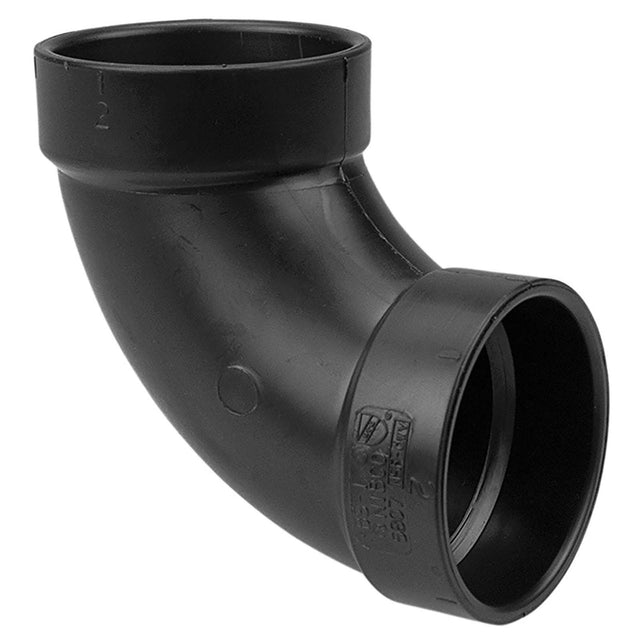 NIBCO I055650 4" Hub DWV 90° Elbow ABS Black